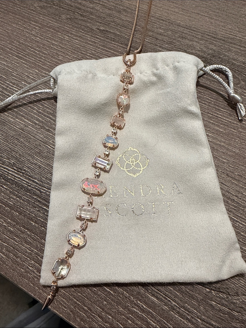 Kendra Scott Rose Gold Iridescent Opal Multi-Stone Necklace